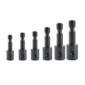 7-Piece Adjustable Quick-Change Hex Shank Adapter Set for Countersink & Taper Point Drill Bit for Use with 13200