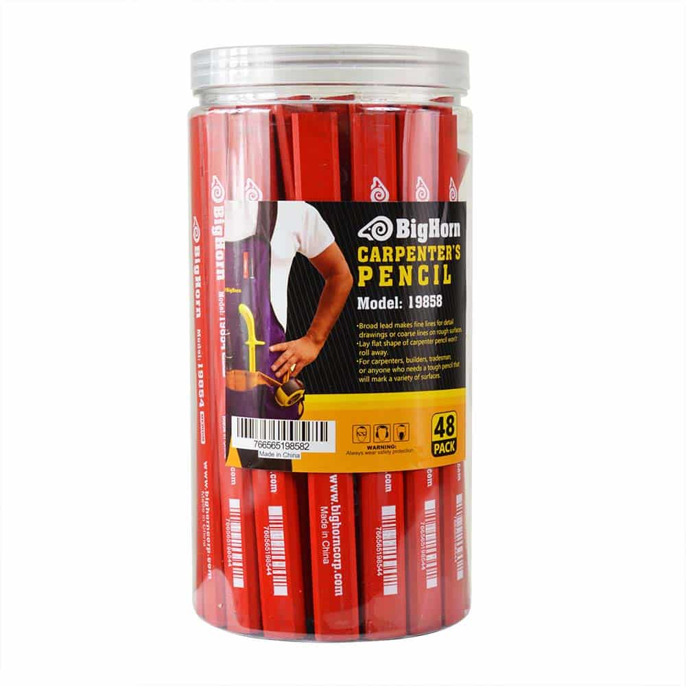 Carpenter's Pencil Jar (RED) 48pcs / Jar
