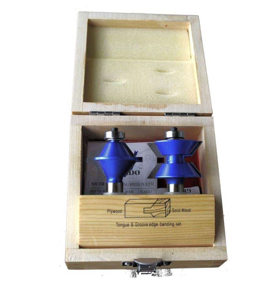 V-Tongue and Groove Edge Banding Router Bit Set