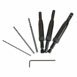#3, #5, #9  VIX-BIT - 5/64" , 7/64" , 9/64" Self-Centering  Hinge Bit with 1/4" Hex Shank Includes Extra Drill Bits & Hex Key
