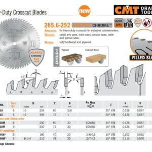 Chrome Heavy Duty Crosscut Saw Blades - woodshopbits.com CMT