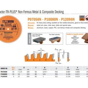 Contractor ITK-PLUS Non-Ferrous Metal and Composite Decking Saw Bladess - woodshopbits.com CMT