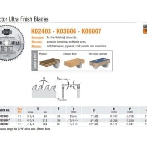 Contractor Ultra Finish Saw Blades - woodshopbits.com CMT