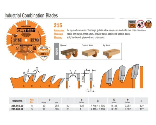 Industrial PTFE-Coated Combination Saw Blades