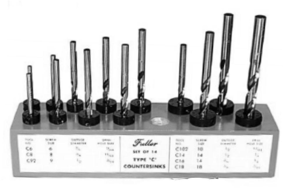 W.L. Fuller Inc. Fuller Type C Countersink, Taper-Point Drill, Plug  Cutter Combination Sets